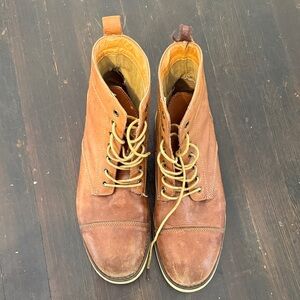 Source Unknown Brown Leather Lace-Up Boots